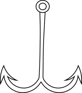 Fish hook black and white clipart