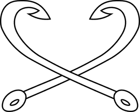 Fish hook black and white clipart