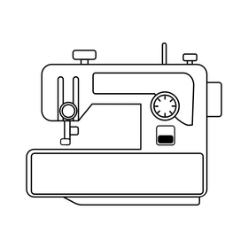 Sewing machine drawing black and white clipart