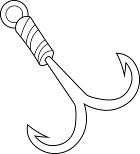 Fish hook black and white clipart