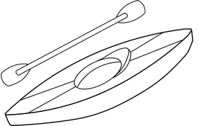 Kayak black and white clipart