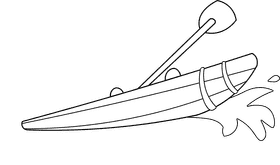 Kayak black and white clipart