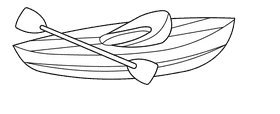 Kayak black and white clipart