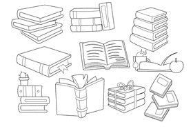 Books black and white vector
