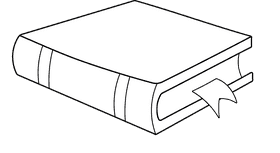 Book with Bookmark black and white clipart