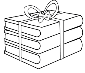 Books Gift black and white clipart
