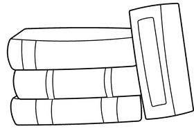 Stack Of Books black and white clipart