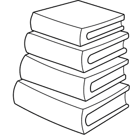 Books Stack black and white clipart