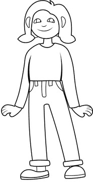 Human Body Female black and white clipart