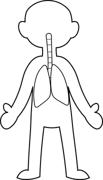 Human Body Lungs black and white clipart