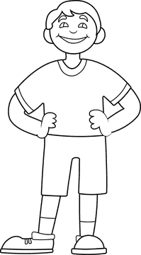 Human Body Male black and white clipart