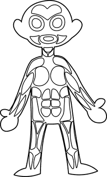 Human Body Muscle black and white clipart