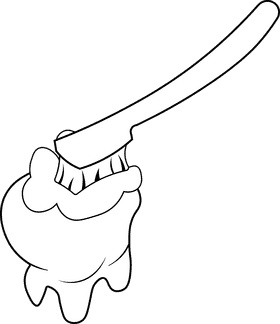 Tooth Clean black and white clipart