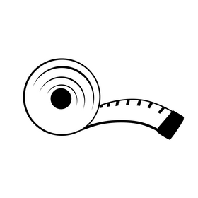 Measuring tape drawing black and white clipart