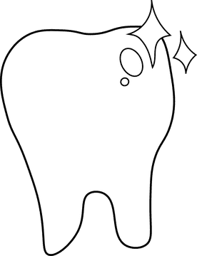 Healthy tooth black and white clipart