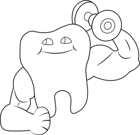 Tooth Strength black and white clipart