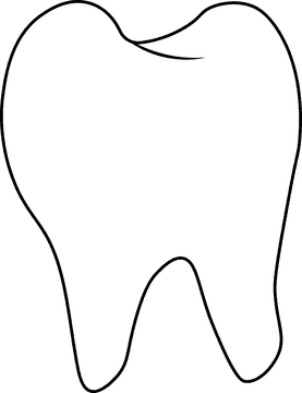 Tooth black and white clipart