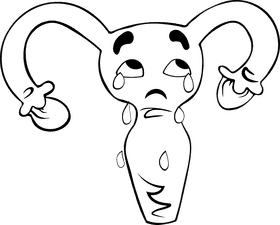 Uterus Crying black and white clipart