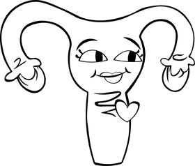 Uterus Love black and white clipart