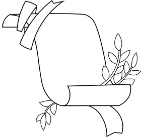 Wedding Invitation Scroll black and white clipart