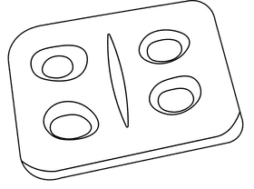 First aid kit Pills black and white clipart