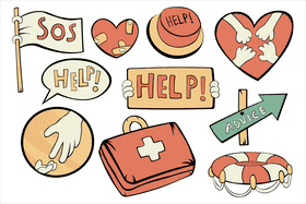 Help, sos, emergency vector