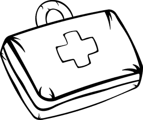 Help Medkit black and white clipart