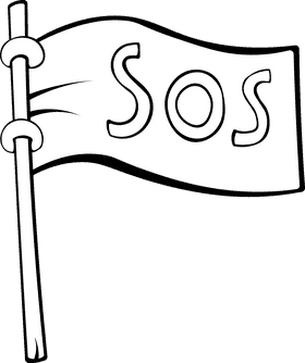 Help SOS black and white clipart