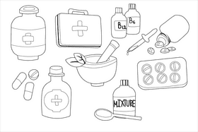 Medicine black and white vector