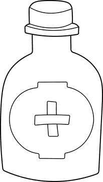 Medicine Bottle black and white clipart