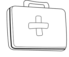 Medicine Medkit black and white clipart