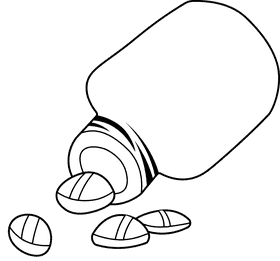 Medicine Pills black and white clipart
