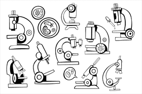 Microscope black and white vector