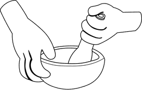 Mortar And Pestle black and white clipart