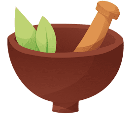 Mortar and Pestle Leaves clipart