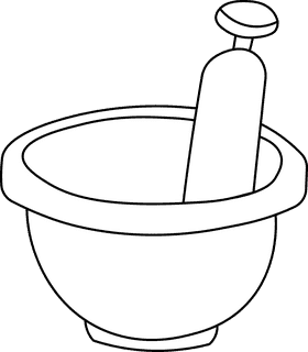 Mortar And Pestle black and white clipart