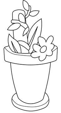 Mortar And Pestle Plant black and white clipart