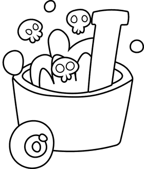 Mortar And Pestle Poision black and white clipart