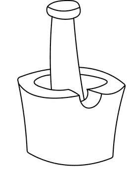 Mortar And Pestle Rocky black and white clipart