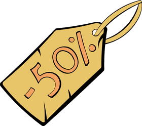 Price Tag percent, sale, discount clipart