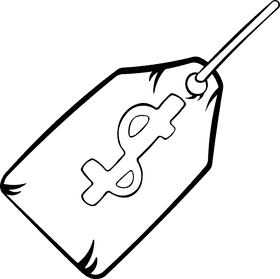 Price Tag black and white clipart