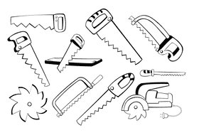 Saw black and white vector