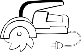 Saw Electric black and white clipart