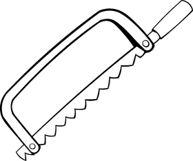 Saw Fretsaw black and white clipart