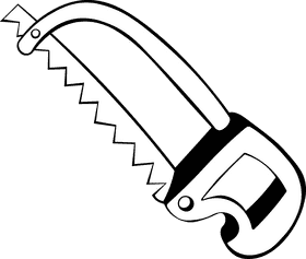 Saw Fretsaw black and white clipart