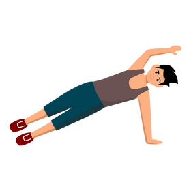 Workout exercise side plank clipart