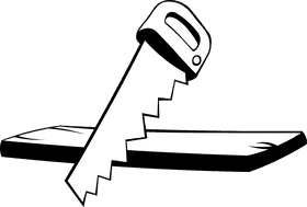 Saw Plank black and white clipart