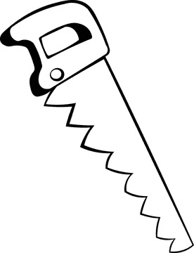 Saw black and white clipart