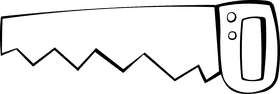 Hand saw black and white clipart