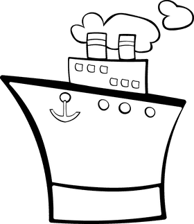 Steamboat Liner black and white clipart